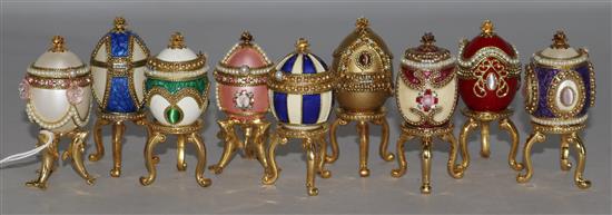 House of Faberge. Nine miniature eggs
